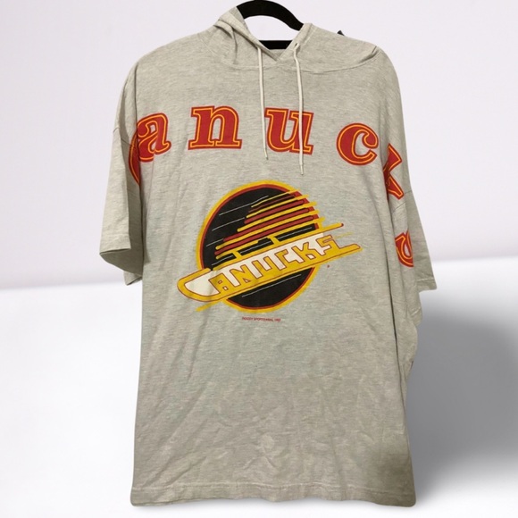 Vintage 1993 Woody Sports NHL Vancouver Canucks Hoodie Shirt - Picture 2 of 5